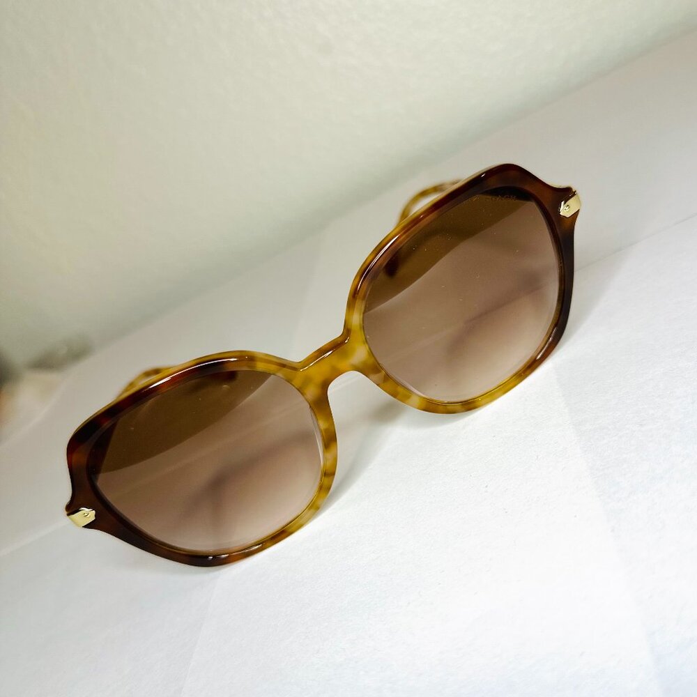 Coach Wrap Around Hangtag Oversized Geometric Round Sunglasses